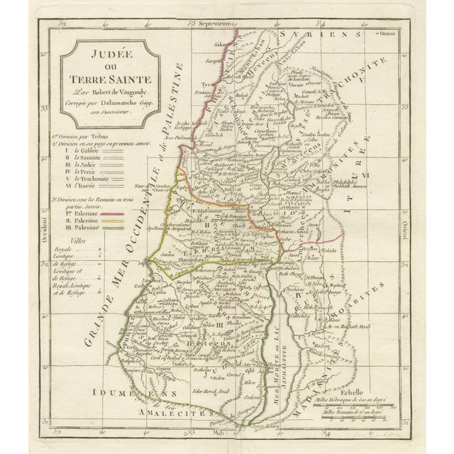 Antique Holy Land Map by Robert De Vaugondy, 1806 For Sale - Image 4 of 11