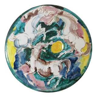 Vintage Display Plate by Eliseo Salino for Albisola San Giorgio, Italy, 1970s For Sale