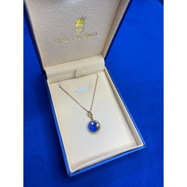 Diamond Lunar Moon Celestial Star Sky Gold Blue Lapis Lazuli Medallion Pendant For Sale In Washington DC - Image 6 of 18