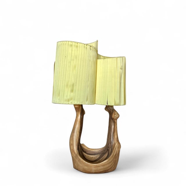 Mid-Century Modern Faux-Bois Table Lamp by Grand-Jean Jourdan for Vallauris, 1950s For Sale - Image 3 of 17