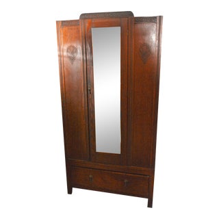 1930s Mid-Century Modern Gentlemens Cherry Wardrobe For Sale