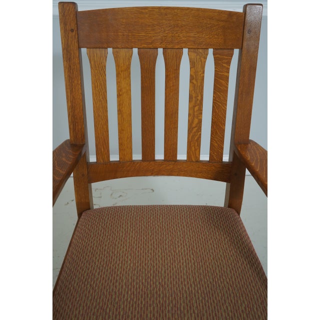 Wood Pair of Stickley Mission Oak Cottage Armchairs For Sale - Image 7 of 18