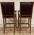 Casual Leather and Carved Solid Wood Bar Stools High Seat Armchairs - Pair For Sale - Image 9 of 12