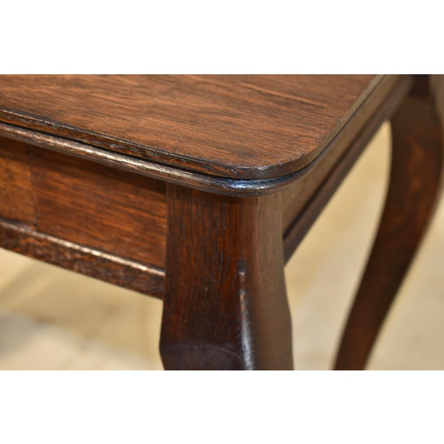 French Oak Side Table With Cabriole Legs, Circa 1900 For Sale - Image 9 of 13