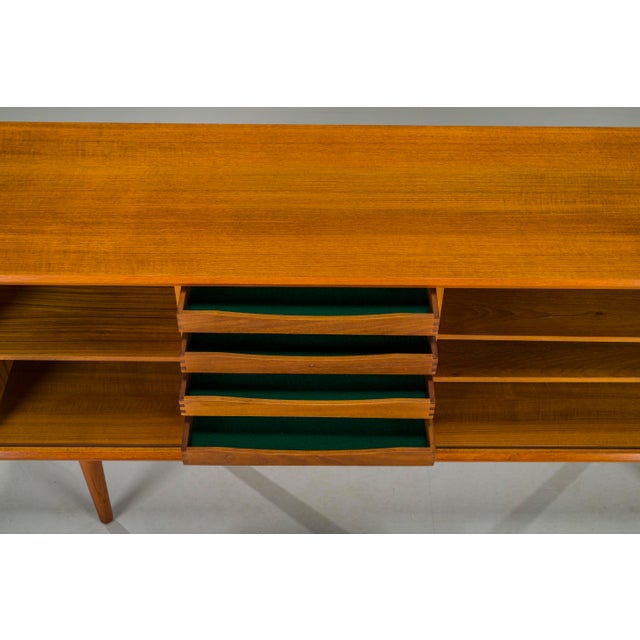 Brown Teak Sideboard attributed to Svend Aage Larsen for Faarup Furniture Factory, Denmark, 1960s For Sale - Image 8 of 17