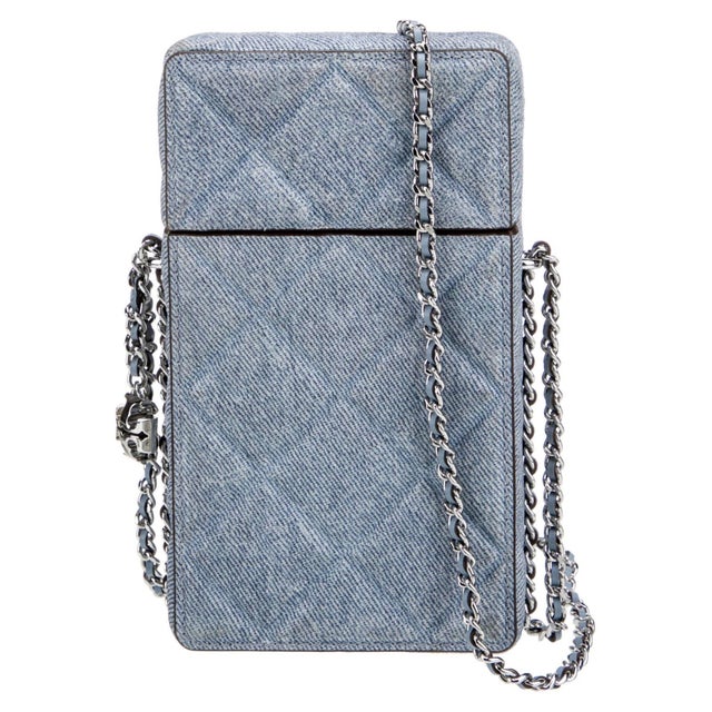 Blue 2025 Tory Burch Fleming Quilted Suede Leather Phone Crossbody Bag Shoulder Denim For Sale - Image 8 of 17