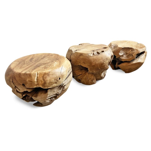 Raw Teak Root Ball Stool / Side Table Chairish