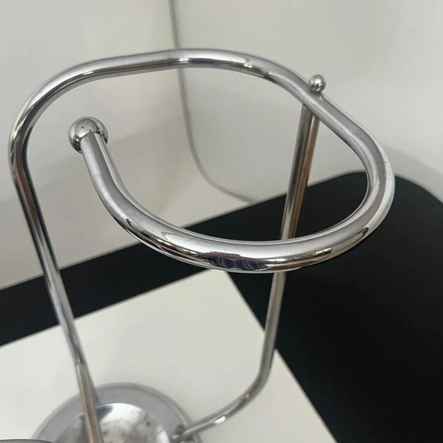 1930s Art Deco Chrome Umbrella Stand in Tubular Steel and Chrome-Plated, Belgium, 1930 For Sale - Image 5 of 13