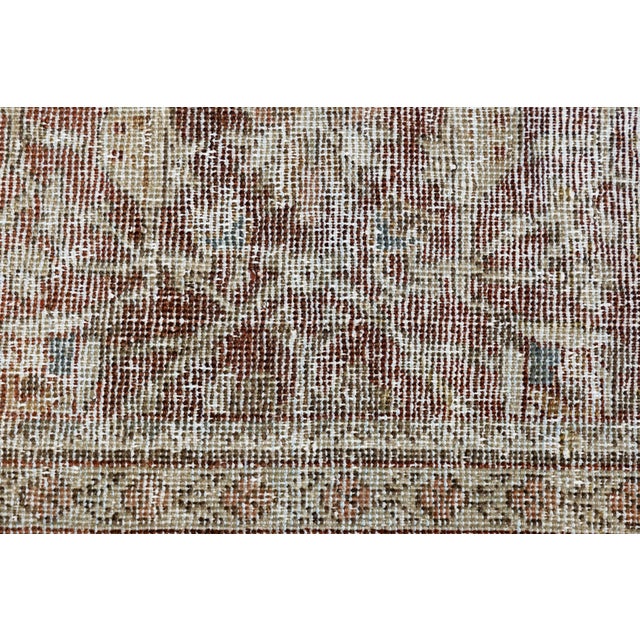 19th Century Antique Malayer Wool Runner Rug With Muted Rust & Neutral Distressed Patina For Sale In New York - Image 6 of 9