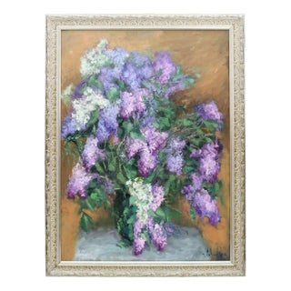 Janis Kalnmalis. Lilac. 2011, Painting on Cardboard, Framed For Sale