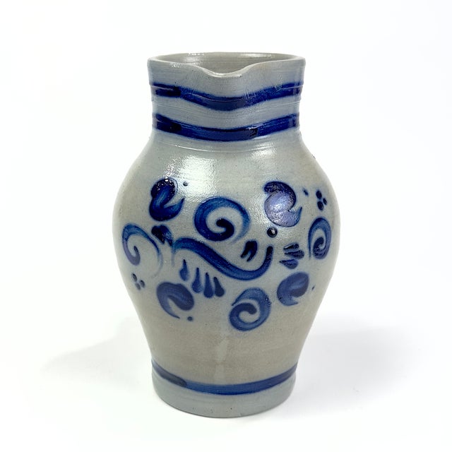 Vintage Blue & White Ceramic Pitcher Curation - Group of 5 For Sale In Miami - Image 6 of 18