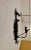 Mid 20th Century French Rococo Black Wrought Iron & Walnut Wood Double Candle Wall Sconce For Sale - Image 5 of 12