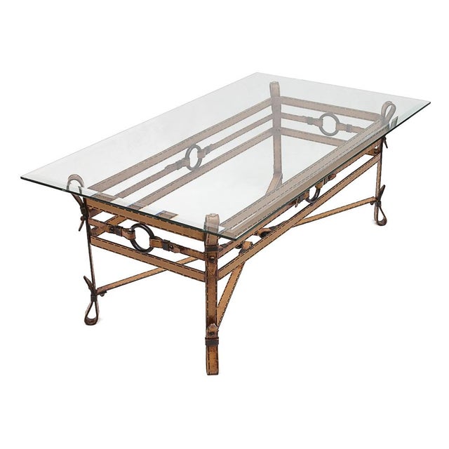 Tan Table by Jacques Adnet, 1960s For Sale - Image 8 of 9