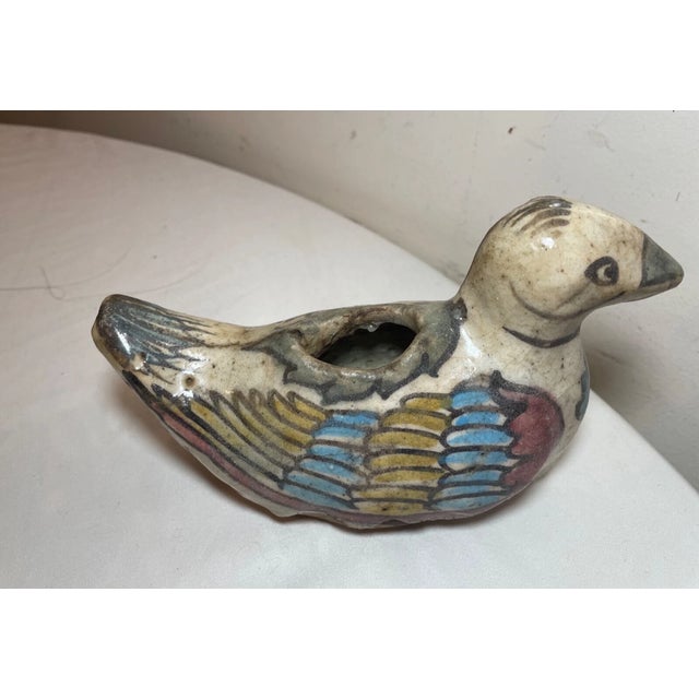 Antique 18th Century Handmade Middle Eastern Pottery Bird Vessel Sculpture Art For Sale - Image 9 of 12