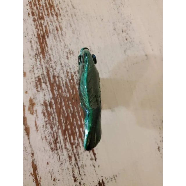 Gemstone Malachite Carved & Polished Fish Shaped Stone For Sale - Image 7 of 10