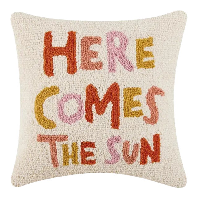 Here Comes The Sun Hook Pillow, 16" x 16" For Sale