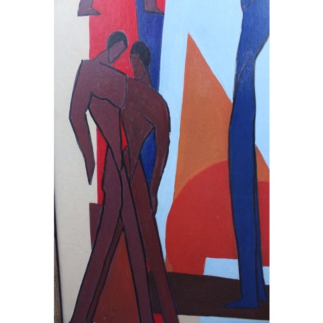 Paint Vintage Figurative Abstract Nudes Painting For Sale - Image 7 of 13