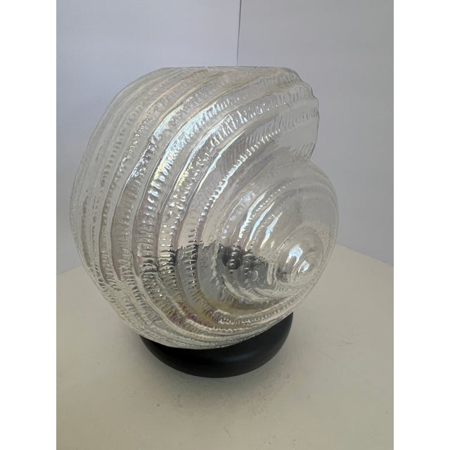 Large Vintage Nautilus Shell Glass Sculpture, 9" Hand Blown Art Glass For Sale - Image 6 of 18