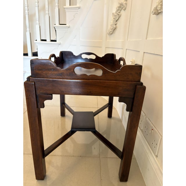 Antique Edwardian Mahogany Butlers Tray on Stand, 1910 For Sale - Image 6 of 9