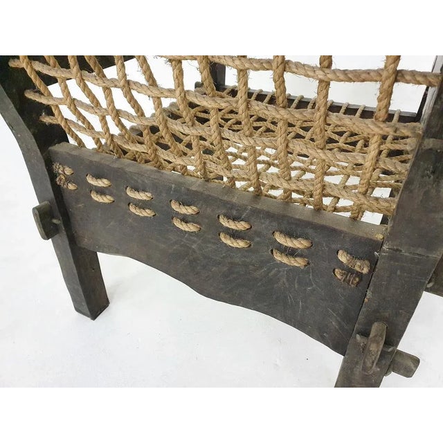 Dutch Oak and Rope Lounge Chair, 1960s For Sale - Image 11 of 12