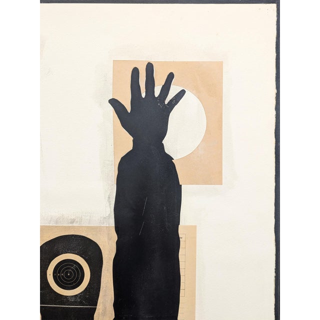 Ken Luce "Drop It..." Contemporary Neutral Toned Social Commentary Collage Painting, 1995 For Sale In Houston - Image 6 of 11