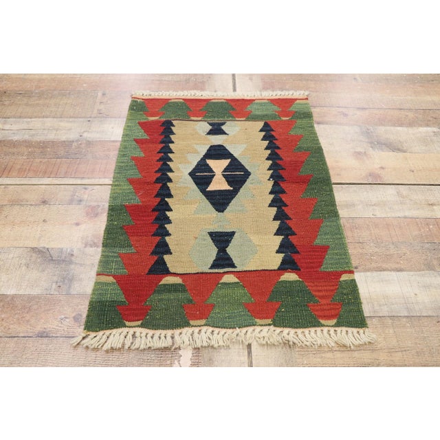 Textile Vintage Persian Shiraz Kilim Rug - 02'00 X 02'10 For Sale - Image 7 of 9