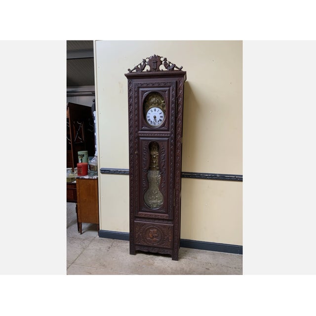 Antique Breton Grandfather Clock, 1880 For Sale - Image 3 of 13