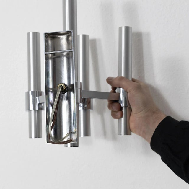 Chromed Metal Wall Lamps, 1970s, Set of 2 For Sale - Image 11 of 12