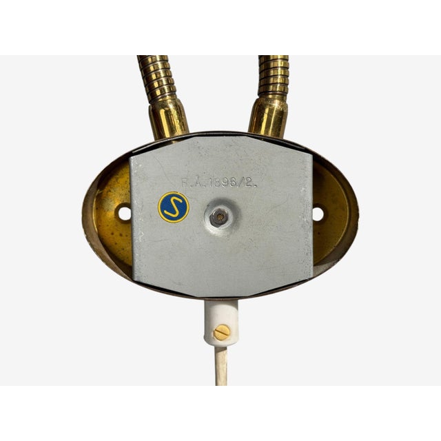 1950s Swedish Modern, Adjustable Wall Light, Brass, Lacquered Metal, Sweden For Sale - Image 13 of 13