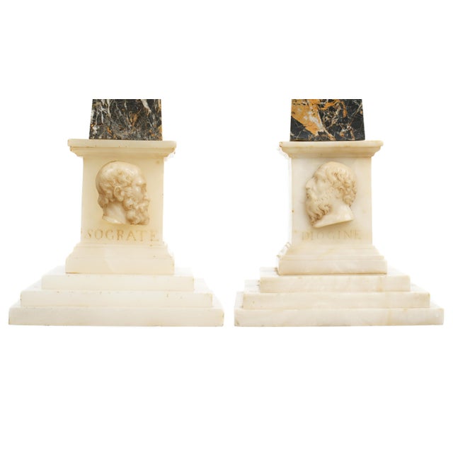 A Pair of Grand Tour Variegated Marble Obelisks For Sale In Tampa - Image 6 of 7