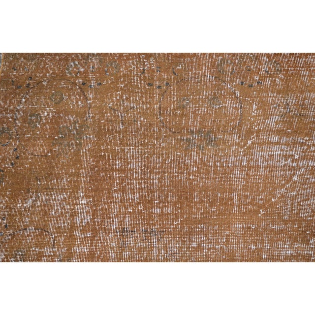 Shabby Chic Vintage Turkish Anatolian Overdyed Hand Knotted Organic Wool Fine Weave Runner Rug ,3'x10'8" For Sale - Image 3 of 5