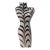 Vintage Murano Style Art Glass White W/Brown Zebra Womans Bust Large Glass Vase For Sale