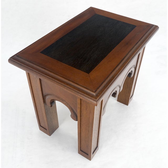 Heavy Solid Mahogany Custom Wood Milling Arts & Crafts 1970s Side End Table MINT For Sale - Image 6 of 16