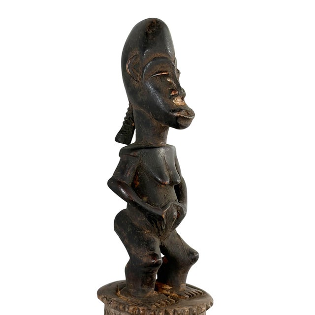 Vintage African Baule Materity Broom With Female Figure 29" H For Sale In New York - Image 6 of 8