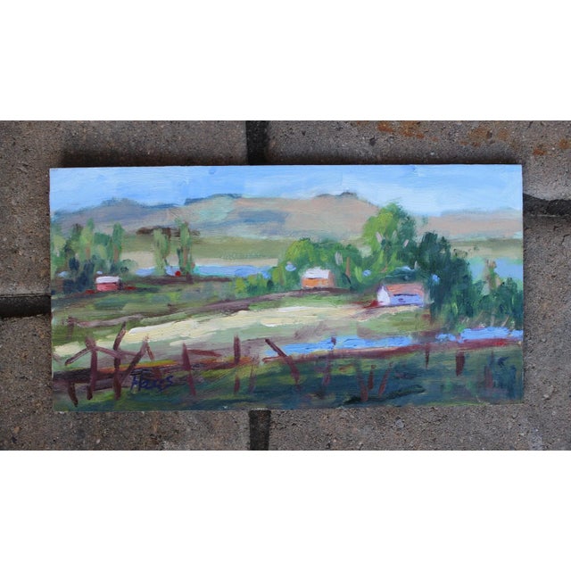Quiet Places & Journeys — Plein Air California Original oil painting by Haas, 12 x 6 unframed canvas panel, signed. A...