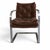 Metal Vintage Chrome-Finish Steel Cantilever Lounge Chair in Orange Vinyl For Sale - Image 7 of 9
