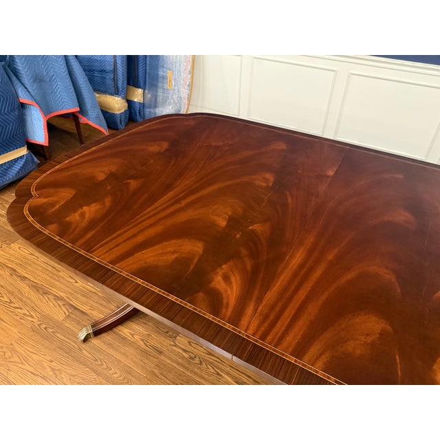 Classic Mahogany Scallop Cornered Dining Table by Leighton Hall - Showroom Sample For Sale - Image 10 of 16