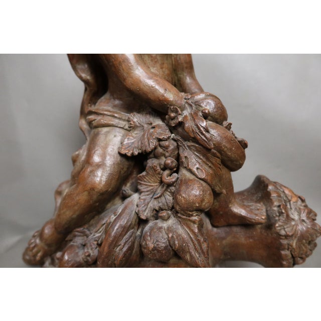 Vintage Terracotta Child on a Jar Sculpture, 1920s For Sale - Image 11 of 13