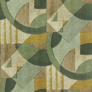 Zoffany Abstract 1928 Wallpaper in Antique Olivine - a Sample For Sale