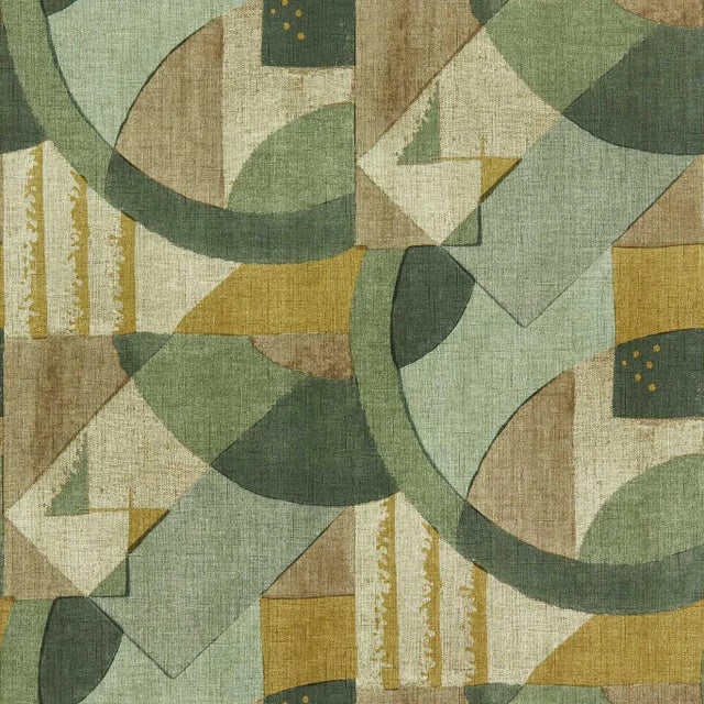 Zoffany Abstract 1928 Wallpaper in Antique Olivine - a Sample For Sale