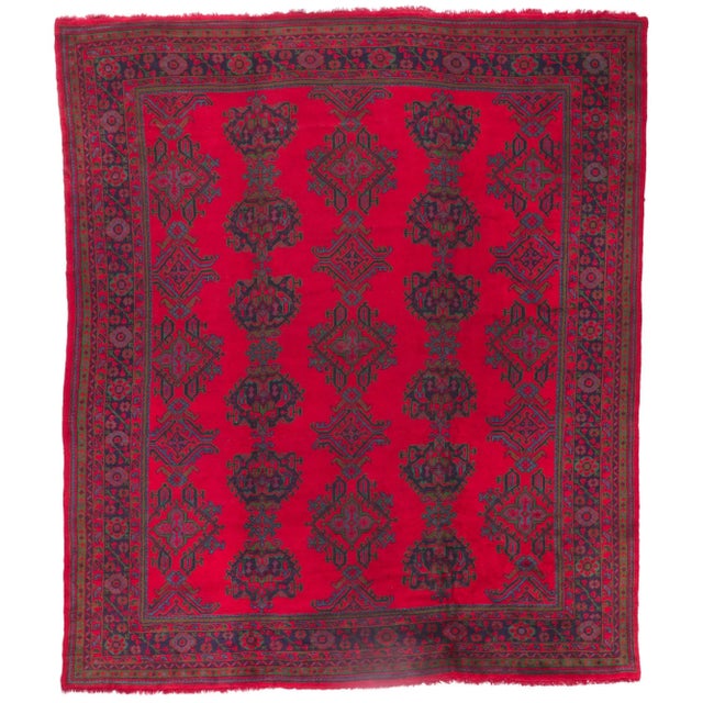 Antique Red Turkish Oushak Rug - 12'00 X 14'02 For Sale - Image 9 of 9