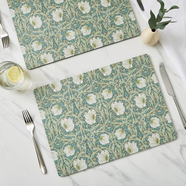 Green Spode Morris & Co Pimpernel Large Placemats,Set of 4 For Sale - Image 8 of 9