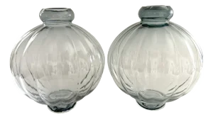 Pair of Louise Rose Balloon Vase 01 Glass in Blue
