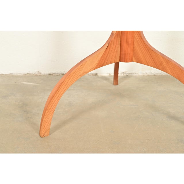 Harden Furniture Arts and Crafts Shaker Solid Cherry Wood Pedestal Occasional Side Table or Drinks Table For Sale - Image 9 of 12