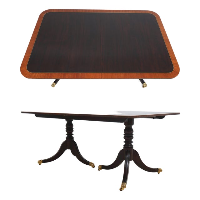 Stickley Colonial Williamsburg Mahogany Banded Inlaid Dining Table For Sale