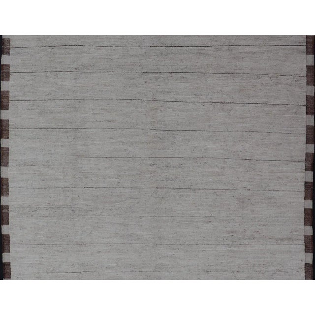 White Minimalist Modern Rug by Keivan Woven Arts in Off White 10'2 X 13'3 For Sale - Image 8 of 12