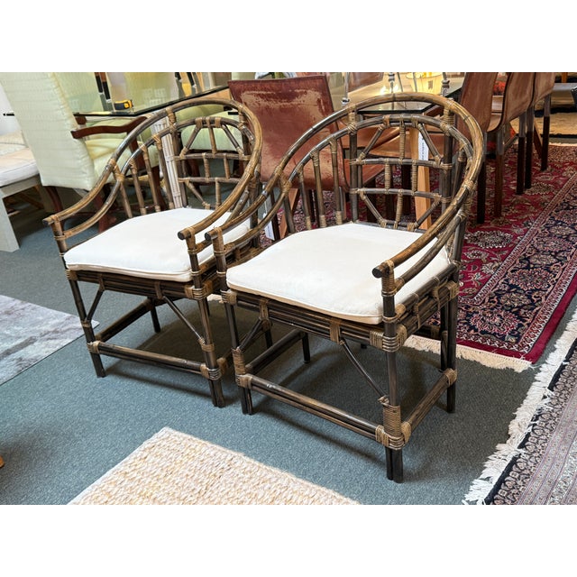 Brighton Pavilion Bamboo Dining Chairs, Vintage Set of Eight For Sale - Image 14 of 17