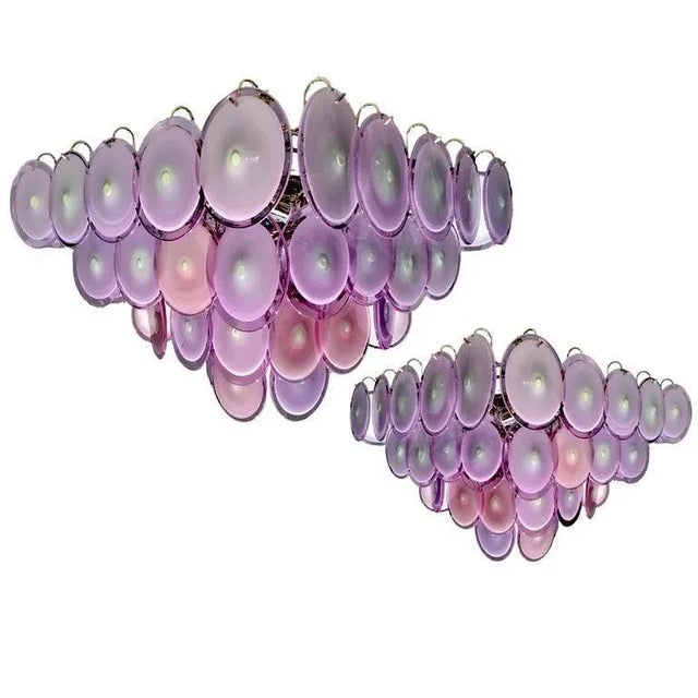 Amethyst Murano Disc Chandelier, 1970s For Sale - Image 7 of 11
