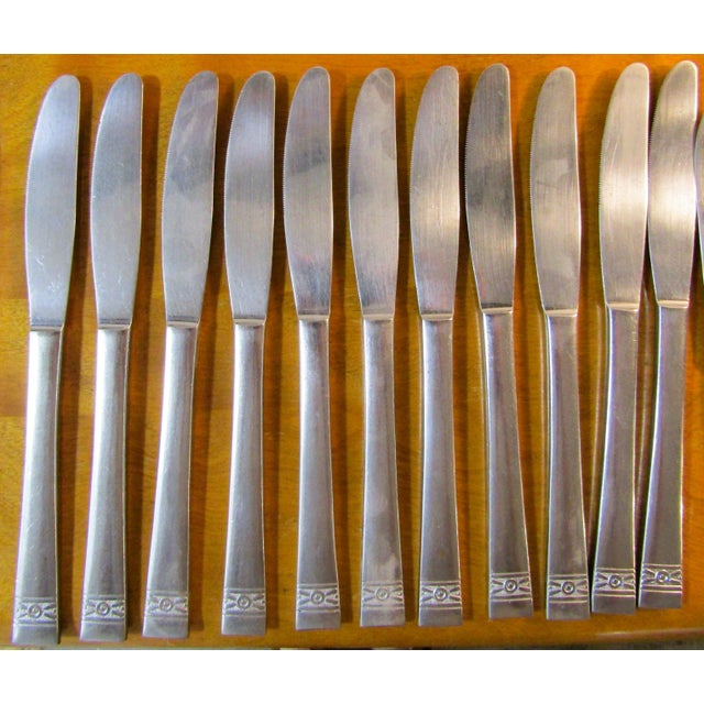 Vintage Stainless Steel Flatware Set Xo Design 108 Piece 12 Place Setting For Sale - Image 12 of 12