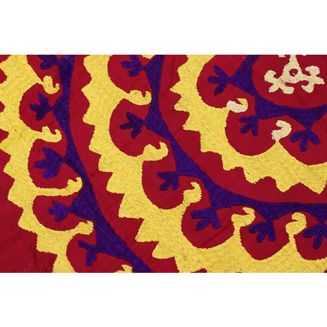 Vintage Hand Embroidered Suzani Wall Hanging, 1920s For Sale - Image 10 of 18